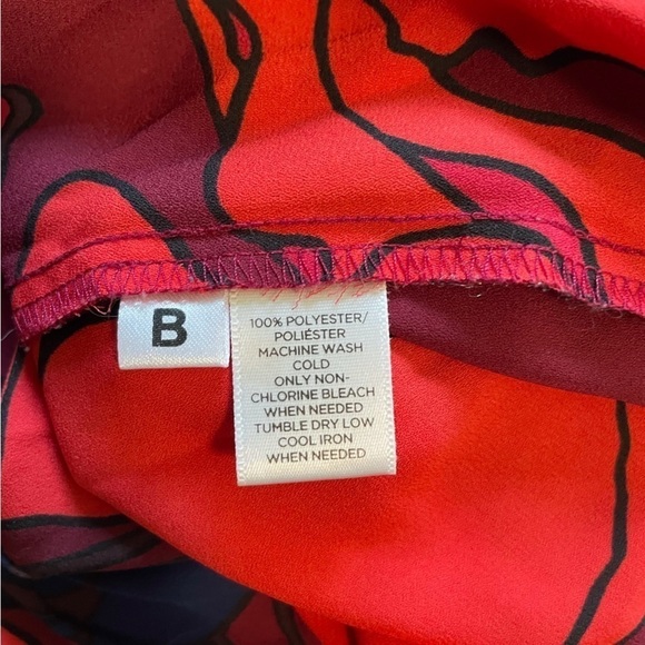 ANN Taylor Loft Abstract Floral Button down blouse top XXL - Picture 6 of 6